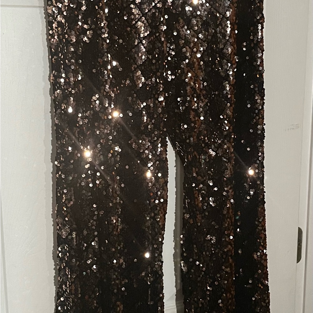 Gabrielle Union Gold Sequin holiday pants